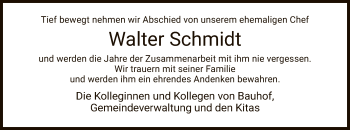 Traueranzeige von Walter Schmidt von HZ