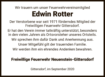 Traueranzeige von Edwin Rotter von HZ