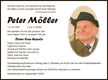 Traueranzeige von Peter Möllar von HZ