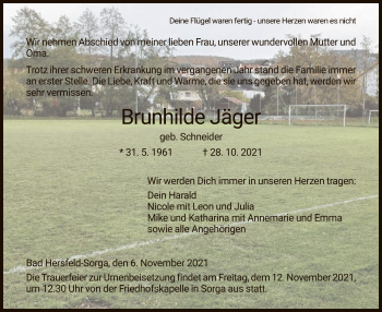 Traueranzeige von Brunhilde Jäger von HZ