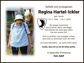 Traueranzeige von Regina Hartel-Ickler von HZ