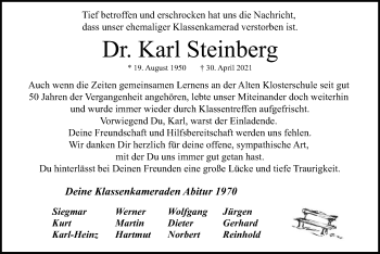 Traueranzeige von Karl Steinberg von HZ