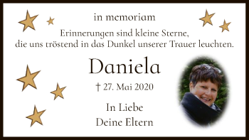 Traueranzeige von Daniela Wißenbach von HZ