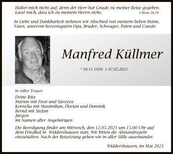 Traueranzeige von Manfred Küllmer von HZ