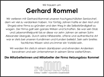 Traueranzeige von Gerhard Rommel von HZ