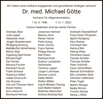 Traueranzeige von Michael Götte von HZ