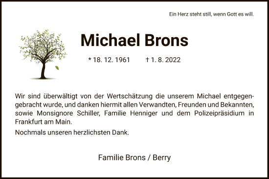 Traueranzeige von Michael Brons von HZ
