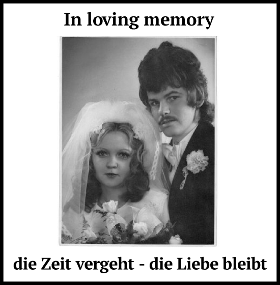 Traueranzeige von die Zeit vergeht - die Liebe bleibt  von HZ