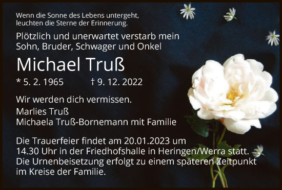 Traueranzeige von Michael Truß von HZ