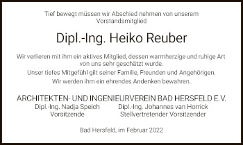 Traueranzeige von Heiko Reuber von HZ