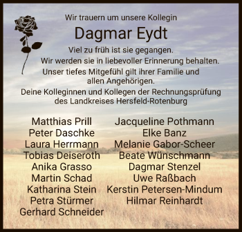 Traueranzeige von Dagmar Eydt von HZ