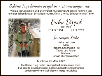 Traueranzeige von Erika Dippel von HZ