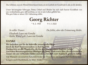 Traueranzeige von Georg Richter von HZ