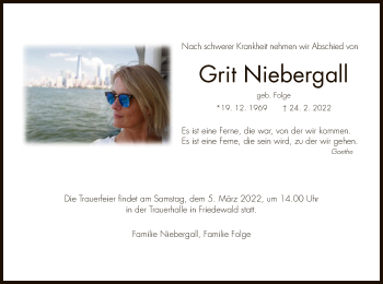 Traueranzeige von Grit Niebergall von HZ