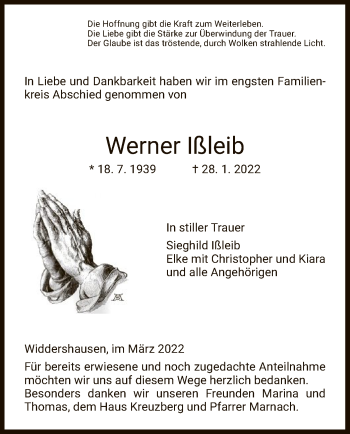 Traueranzeige von Werner Ißleib von HZ