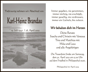 Traueranzeige von Karl-Heinz Brandau von HZ