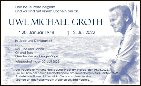 Traueranzeige von Uwe Michael Groth von HZ