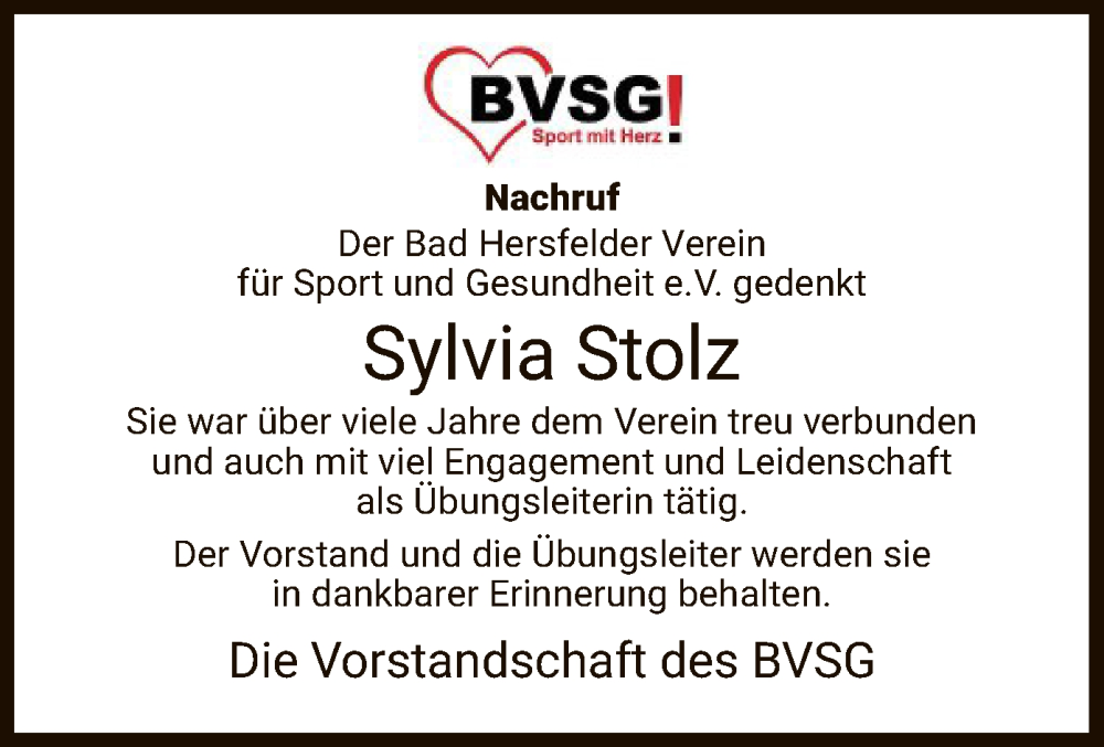  Traueranzeige für Sylvia Stolz vom 13.08.2022 aus HZ