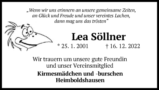 Traueranzeige von Lea Söllner von HZ