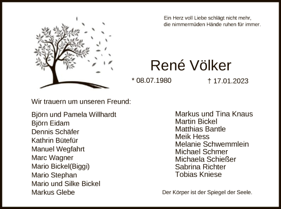 Traueranzeige von René Völker von HZ