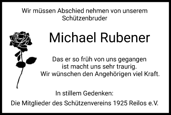 Traueranzeige von Michael Jörg Georg Rubener von HZ