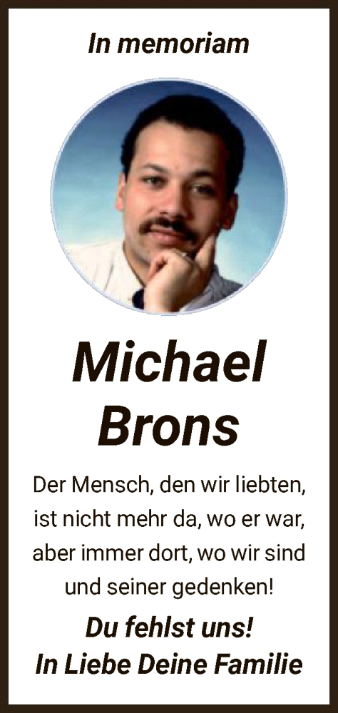 Traueranzeige von Michael Brons von HZ