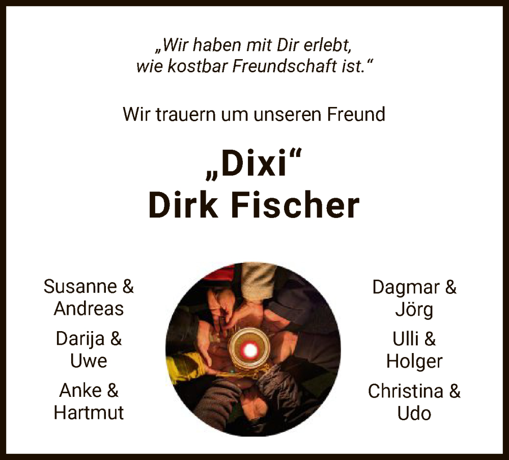  Traueranzeige für Dirk Fischer vom 10.01.2024 aus HZ