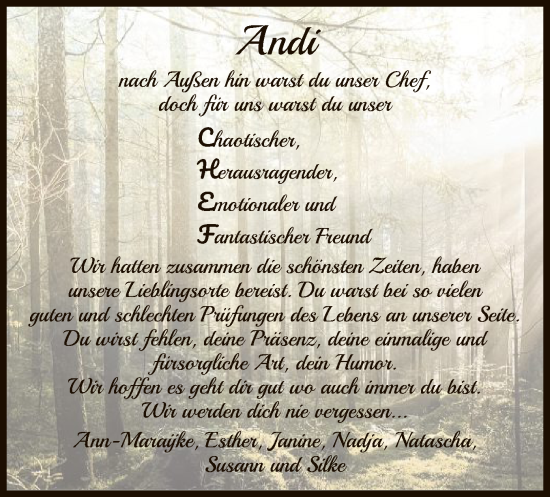 Traueranzeige von Andreas Nennstiel von HZ