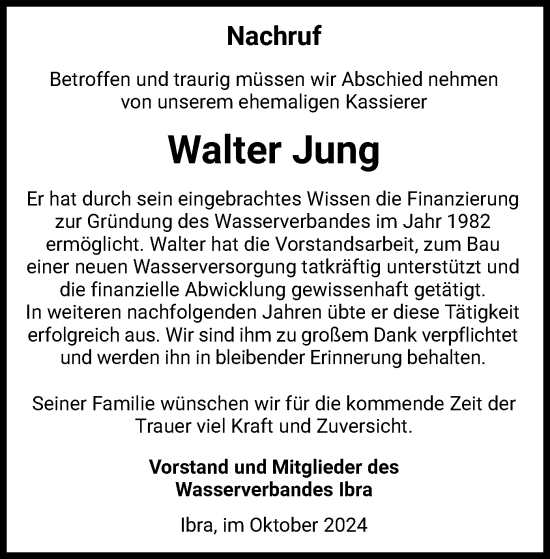 Traueranzeige von Walter Jung von HZ