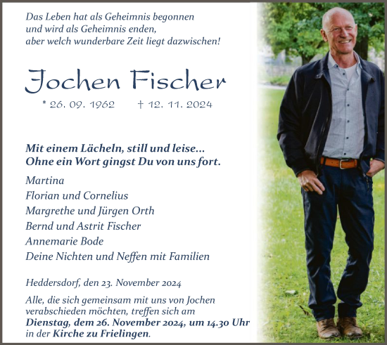 Traueranzeige von Jochen Fischer von HZ