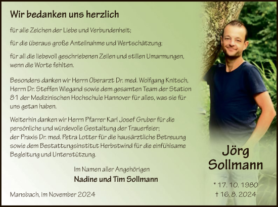 Traueranzeige von Jörg Sollmann von HZ