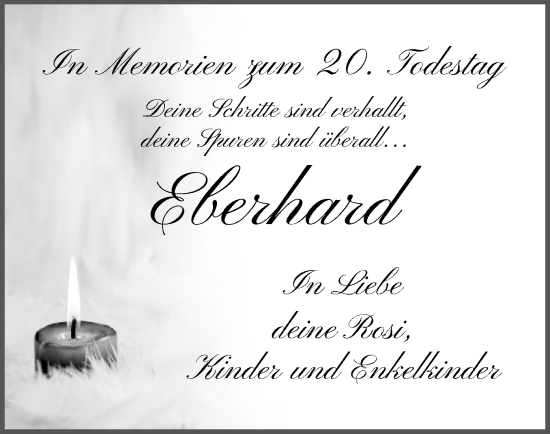 Traueranzeige von Eberhard Memoriam von HZ
