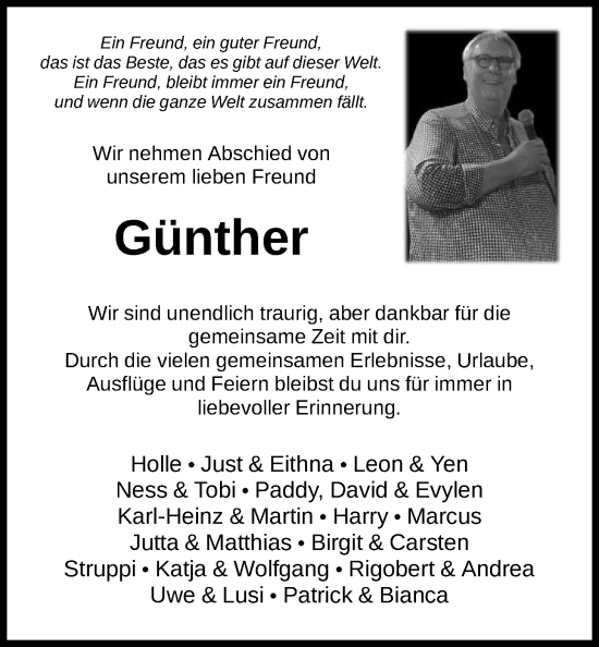 Traueranzeige von Günther Greifzu von HZHN
