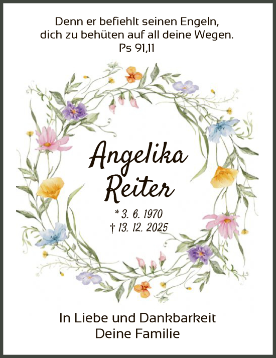 Traueranzeige von Angelika Reiter von HZ