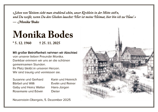 Traueranzeige von Monika Bodes von HZ