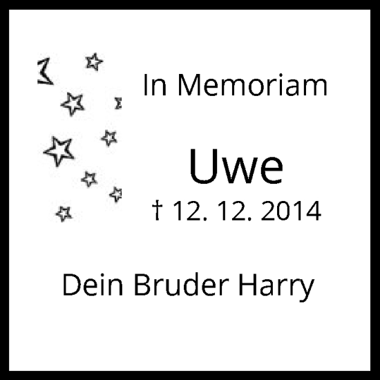 Traueranzeige von Uwe _ von HZ