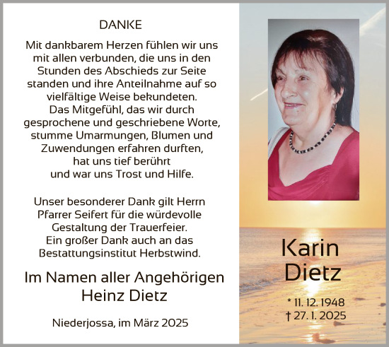 Traueranzeige von Heinz Dietz von HZ