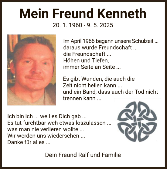 Traueranzeige von Kenneth Reuber von HZ