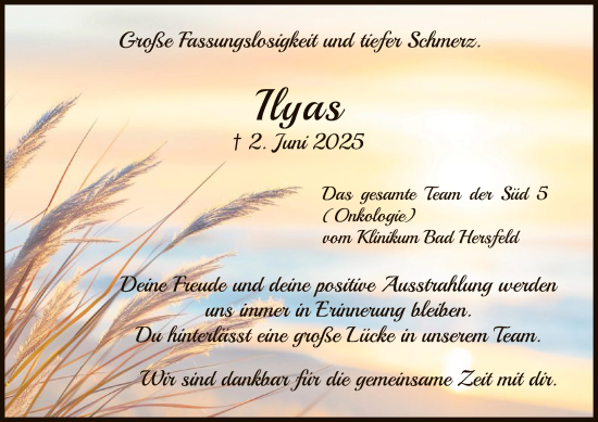 Traueranzeige von Ilyas Khan von HZ