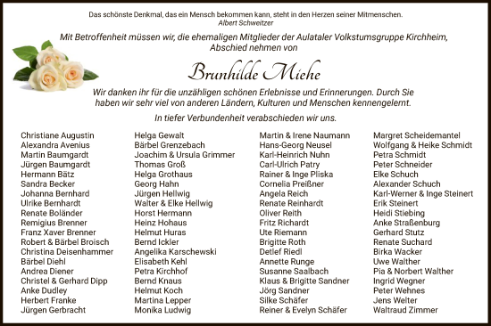 Traueranzeige von Brunhilde Miehe von HZ