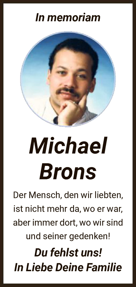 Traueranzeige von Michael Brons von HZ