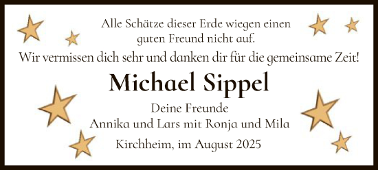 Traueranzeige von Michael Sippel von HZHN