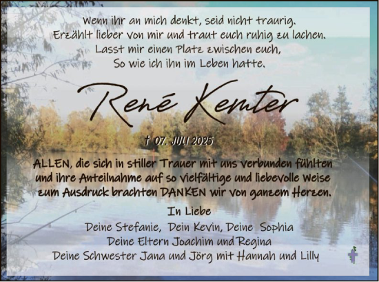 Traueranzeige von René Kemter von HZHN