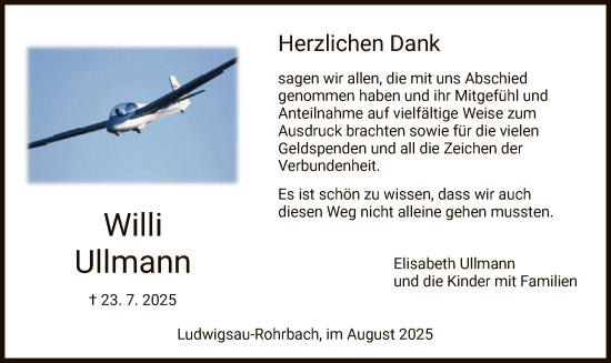 Traueranzeige von Willi Ullmann von HZHN