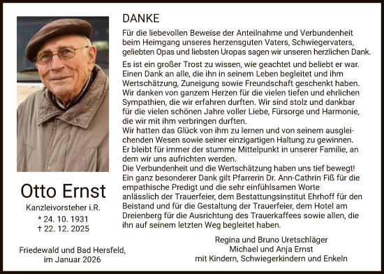 Traueranzeige von Otto Ernst von HZ