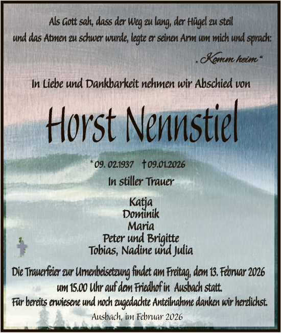 Traueranzeige von Horst Nennstiel von HZ